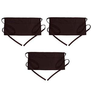 3 Pack Sleek Black Waist <b>Aprons</b> <b>Waterproof</b> Half <b>Apron</b> for Upscale Restaurant Server Waitress Barista Cafe Uniforms Wholesale - Product Image 1