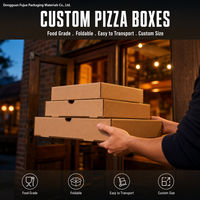Boîte à pizza pliable en carton kraft de qualité alimentaire, écologique, jetable, impression quadricolore, estampage à chaud, laminage mat