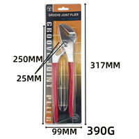Pince à joint cannelé réglable pour pompe à eau, 10 pouces (250 mm), avec poignée antidérapante rouge, outil manuel de serrage pour plomberie et réparation automobile