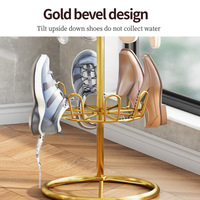 Porte-chaussures rotatif en métal à 3/4 niveaux, support de séchage rond peu encombrant pour balcon, buanderie et salon