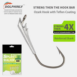 Fire Bass Rig 4X Versterkte Drijvende Zinklood Rig Noord-Amerikaanse Rechte Schacht <span class=keywords><strong>Jig</strong></span> <span class=keywords><strong>Head</strong></span> Visshaakjes voor Zwarte Baars - Product Image 2