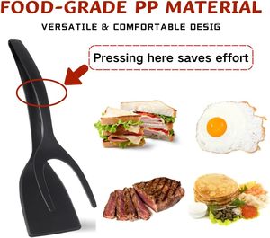 Pinzas para espátula 2 en 1 de grado alimenticio, pinzas para espátula con aleta de huevo, pinzas para espátula para cocina casera, herramienta de cocina - Product Image 3