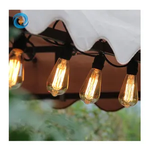 E27 IP65 Impermeável Solar Pátio Holiday Garden Wedding Decor Outdoor UK S14 Edison Bulbo 10m 48ft LED Cafe Festoon String Light