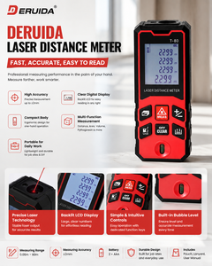 DERUIDA Télémètre laser vert professionnel pour extérieur 40 80 100M, outils portatifs de construction, mesure de distance - Product Image 4