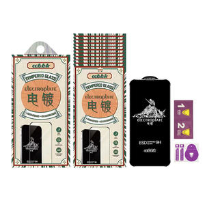 Protector de pantalla de vidrio templado electrochapado de aluminio alto ESD antiestático 9H HD transparente para iPhone 15 16 17 Air Plus Pro Max - Product Image 1