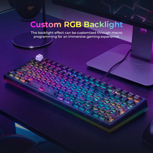 <span class=keywords><strong>Teclado</strong></span> Mecánico para Juegos <span class=keywords><strong>Havit</strong></span> KB875L, 98 Teclas, Intercambiables en Caliente, Luces RGB, Retroiluminación Totalmente Transparente, con Estructura de Junta - Product Image 2