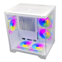 MANMU Meilleure vente MicroATX Desktop Mid Tower PC Case Gaming Boîtier d'ordinateur en verre trempé avec personnalisation OEM