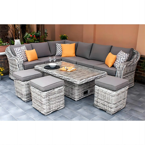 Ensembles de meubles de <span class=keywords><strong>salon</strong></span> de <span class=keywords><strong>jardin</strong></span> en rotin pour la salle à manger moderne table et canapé d'extérieur avec table élévatrice en osier pour hôtels et extérieurs canapé d'hôtel - Product Image 6