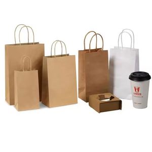Custom Printed Kraft Paper Bag with Twisted Handle Offset Printing Surface Handling for Household Products and Crafts Packaging - Product Image 5