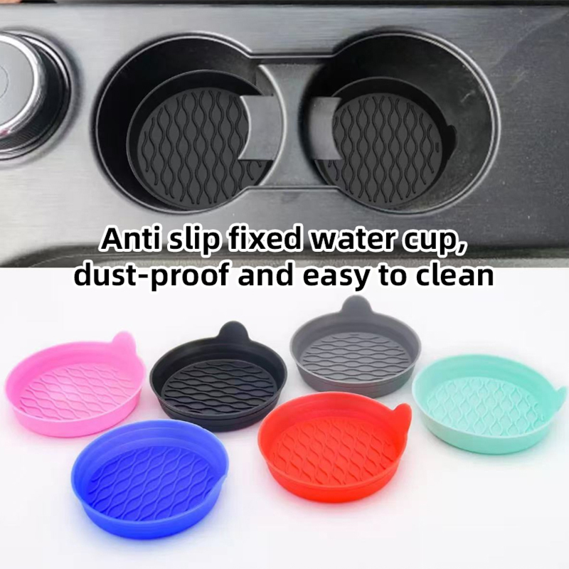 Silicone Sift-Proof Car Cup Mat - Custom Brand Automotive Interior Accessories