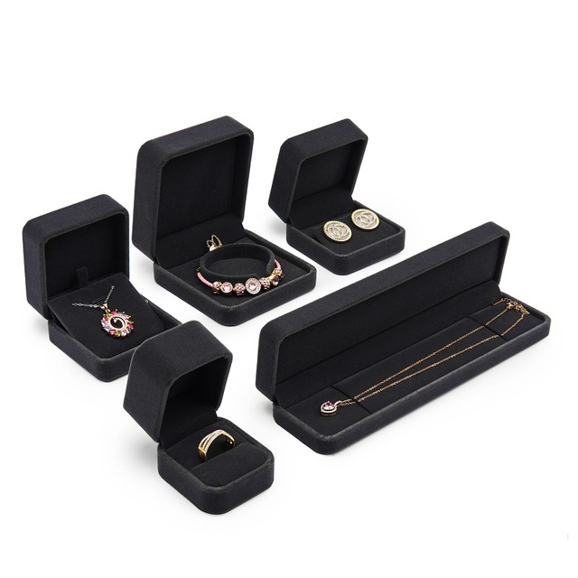 Wholesale Custom Logo Velvet Ring Pendant Bracelet Classical Gift Boxes for Jewelry