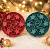 MoMoPaw 2026 Tapis de léchage festif en silicone écologique pour chien, design sapin de Noël et Père Noël, étanche, pour alimentation lente, cadeau de Noël