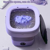 Lave-linge pliable portable 11L pour vêtements de bébé, sous-vêtements, chaussettes et petits textiles, avec panier de séchage