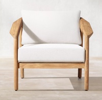 Nouveau Salon de Jardin Classique en Teck 2025 – Canapé Simple en Rotin Tressé et Table Basse – Mobilier d'Extérieur Décontracté