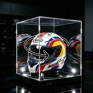 Boîte <span class=keywords><strong>de</strong></span> présentation <span class=keywords><strong>de</strong></span> casque en acrylique <span class=keywords><strong>de</strong></span> qualité supérieure avec éclairage et support rotatif pour casque <span class=keywords><strong>de</strong></span> <span class=keywords><strong>moto</strong></span> et <span class=keywords><strong>de</strong></span> F1 - Product Image 2