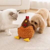 Mainan Kunyah Ayam Berbulu dengan Fitur Pembersih Gigi & Interaktif untuk Kucing & Anjing