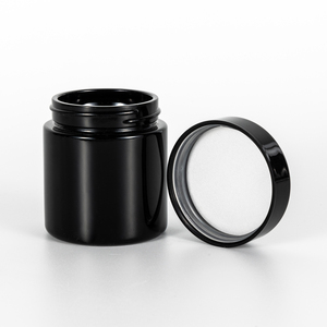 Barattolo in Vetro Nero UV da 3oz con Coperchio Certificato CR a Prova di Bambino |   Vendita all'Ingrosso - Product Image 1