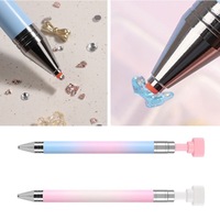 Stylo rotatif pour strass, adhésif, manche en plastique, dégradé, support de stylo, outil pour ramasser les strass, outil pour coller les strass