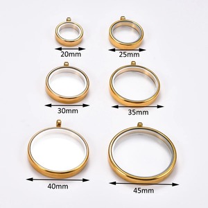 Pendentif médaillon photo en acier inoxydable et verre transparent pour la fabrication de bijoux, breloques en métal à visser pour cadre de boîte à photos flottantes - Product Image 6