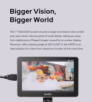 Moniteur d'appareil photo reflex numérique Godox GM7S 4K 7 pouces, écran tactile IPS ultra-lumineux FHD 1920x1080, métal, accessoires de studio photo et vidéo 3D LUT