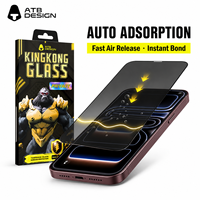 ATB pour iPhone personnalisé 30 °   Protection d'écran anti-espion en verre trempé avec colle intégrale pour iPhone 18 Pro Max, verre trempé 9H