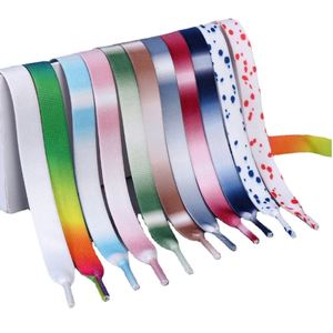 2025 New Design 12mm Flat Casual Style Polyester Shoelaces Colorful 130-140cm Shoe <b>Laces</b> for Sneakers Pair - Product Image 1