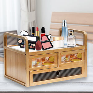 2024 Premium Wholesale High Quality Luxury Bamboo Cosmetic <b>Makeup</b> Storage Organizer Multifunctional Sundries Organizer <b>Box</b> - Product Image 3