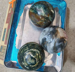 Beautiful Natural Ocean Jasper <strong>Stone</strong> Sphere Healing Polished Pink Crystal Ocean <strong>Jade</strong> <strong>Stone</strong> Balls for Home Decoration - Product Image 5