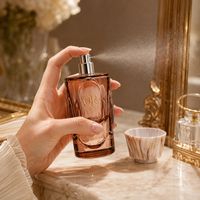 Flacon de parfum rectangulaire personnalisé de 50 ml, design sérigraphié, flacon de parfum en verre de luxe, flacon en verre haut de gamme pour les parfums