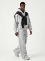 Sweat à capuche zippé décontracté de haute qualité, coupe courte et oversize, avec design personnalisé, imprimé et brodé pour homme