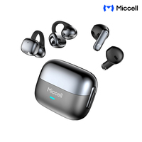 Écouteurs sans fil TWS Miccell, stéréo HiFi sans perte 13 mm, écouteurs à clipser ouverts, semi intra-auriculaires pour le sport