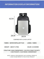 Sac à dos de voyage pour sports de plein air, sac à dos pour ordinateur portable de style sportif, sac à dos multifonctionnel pour petit ordinateur portable avec port de charge USB
