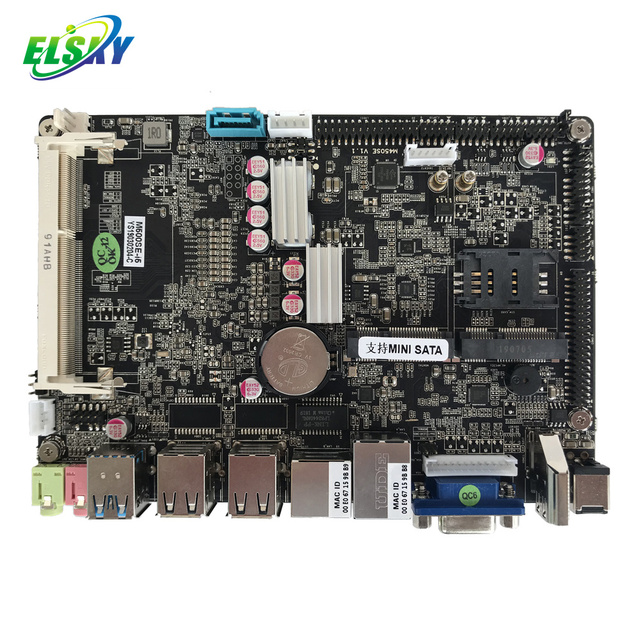 ELSKY Micro Atx Firewall Motherboard M500SE with CPU Broadwell-U 5th Gen CORE I3 I5 I7 2.5inch SSD/HDD 10*USB for All in One Pc
