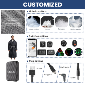 Custom ODM&amp;OEM Luxury Fancy Hooded Power Bank Bath Heated Robe Women USB <strong>Bathrobe</strong> - Product Image 5
