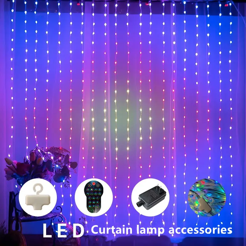 3*3M APP control commercial decoration led pixel smart RGB programmable led curtain lights Outdoor wall advertising screen