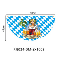 Nouveau drapeau allemand de l'Oktoberfest, bleu et blanc à carreaux, en forme d'éventail, avec deux motifs de lions, en polyester, drapeau décoratif bavarois pour fête