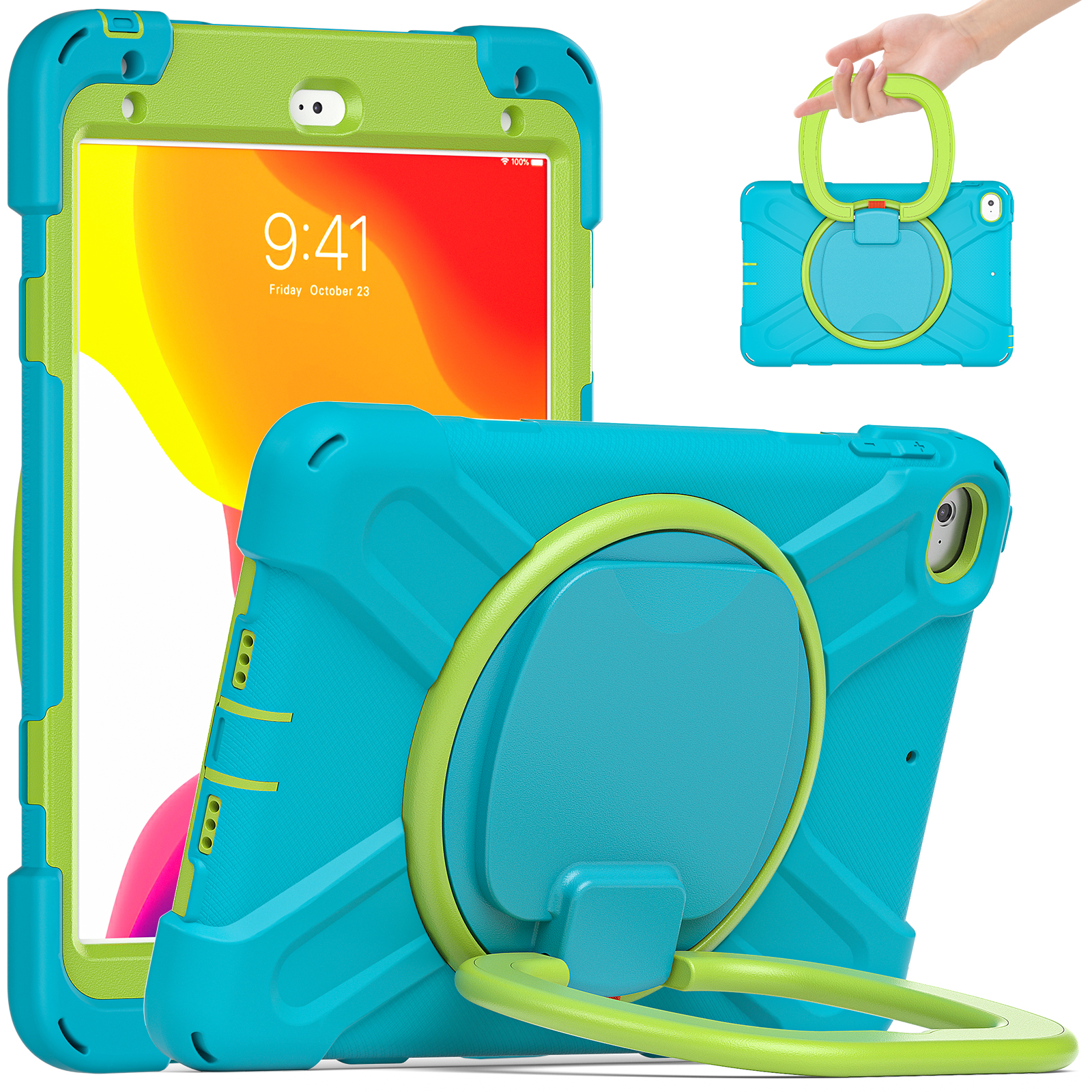 Sky Blue +green yellow