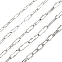 Chaîne polyvalente transfrontalière en acier inoxydable, maillons trombone longs, collier ras du cou, chaîne de bijoux vierge, vente en gros