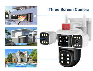 Wistino 6K 4 lens 10X Zoom güvenlik ekipmanları kamera wifi otomatik dönen hareket algılama güvenlik kamerası - Product Image 3