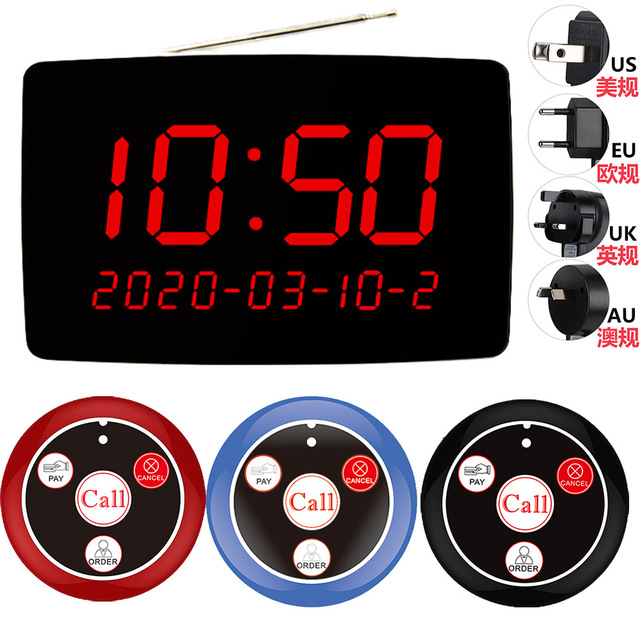 SU-C04 Wireless Caller Thin Elderly Home Restaurant Call Bell Hotel  Button