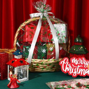 Bolsas <span class=keywords><strong>de</strong></span> Celofán Transparentes Grandes, Bolsas <span class=keywords><strong>de</strong></span> Celofán Navideñas <span class=keywords><strong>de</strong></span> 24 x 28 Pulgadas, <span class=keywords><strong>Bolsa</strong></span> <span class=keywords><strong>de</strong></span> Plástico Transparente para Envolver Regalos, Fundición Suave - Product Image 2