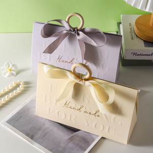 Nouveau design d'emballage de cadeau <span class=keywords><strong>kraft</strong></span> imprimé sur mesure sacs de bonbons de mariage à ruban recyclé petit sac en papier avec poignées - Product Image 6