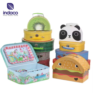 Custom Kids Cardboard <b>Suitcase</b> Gift <b>Box</b> with Handle, Portable Paper Luggage Storage <b>Box</b> for Party Wedding Packaging - Product Image 2