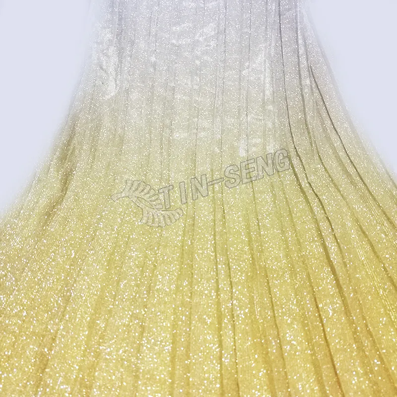 Silver Gold Glitter Ombre Printing Bonded Moonlight Fabric für Skirt