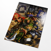 Affiches d'art personnalisées numériques 3D avec vernis UV en relief, illustrant le roman chinois Les Trois Royaumes, style anime, en relief, par Artist Alley