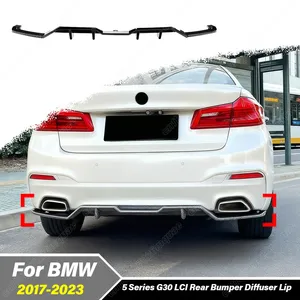 สำหรับรถยนต์ BMW ซีรีส์ 5 G30 LCI M Sport Style ปี 2017 2018 2019 2020 2021 2022 2023 ชุดแต่งสปอยเลอร์ลิ้นกันชนหลัง - Product Image 1