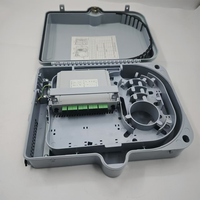 Kotak Terminal Fiber Optik FTTH 24 Core ABS Tahan Air untuk Dinding dengan Adaptor SC Simplex 4 Lubang Kabel