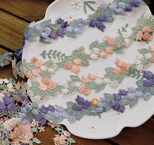 幅<span class=keywords><strong>4</strong></span> cm刺繍ネックレスレーストリミングカラフルポリエステルレースリボンバタフライノットカーテンドレス用 - Product Image 1