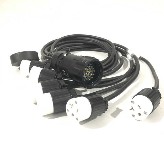1.5M Socapex Fanout Breakout to 6 Circuit 20A Edison Tail Cable
