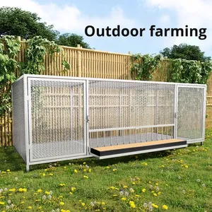 Outdoor Solid Galvanized Steel Eco-friendly Extra <b>Large</b> Pet Cage <b>Plastic</b> <b>Tray</b> Button Closure for Small Animals All Seasons Use - Product Image 1